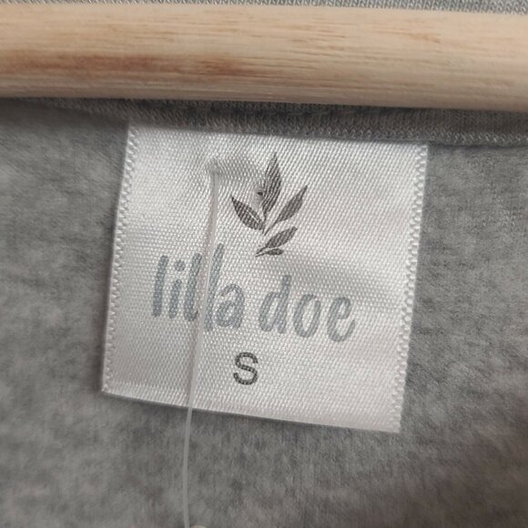 Lilla Doe Dress Womens Small Gray Jersey Knit Midi Long Sleeve Pockets Pullover - Picture 7 of 10